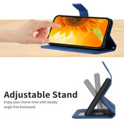For Infinix Hot 10S / 10S NFC Skin Feel Sun Flower Pattern Flip Leather Phone Case with Lanyard(Dark Blue) Eurekaonline