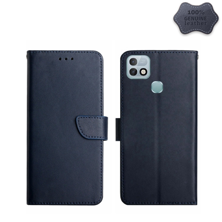 Smart 5 Pro Genuine Leather Fingerprint-proof Horizontal Flip Phone Case(Blue) Eurekaonline