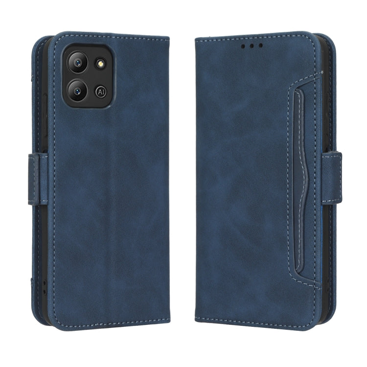 For Infinix Hot 11 2022 X675 Skin Feel Calf Texture Card Slots Leather Phone Case(Blue) Eurekaonline