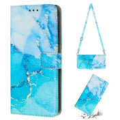 For Infinix Hot 11 Play/Hot 10 Play/Hot 9 Play Crossbody Painted Marble Pattern Leather Phone Case(Blue Green) Eurekaonline