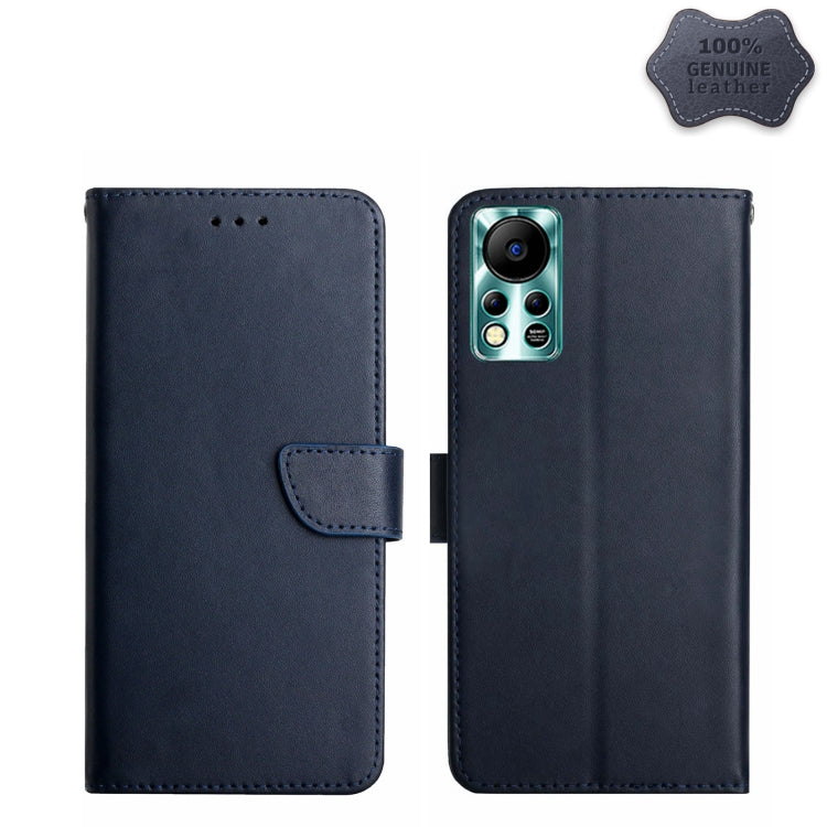 For Infinix Hot 11s NFC Genuine Leather Fingerprint-proof Horizontal Flip Phone Case(Blue) Eurekaonline
