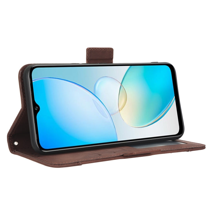 For Infinix Hot 12 Pro X668C Skin Feel Calf Texture Card Slots Leather Phone Case(Brown) Eurekaonline