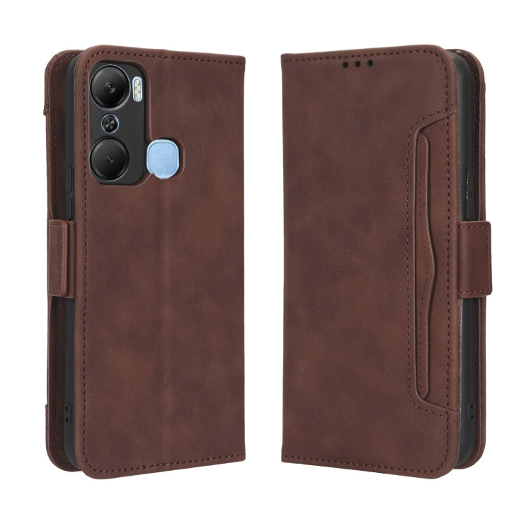 For Infinix Hot 12 Pro X668C Skin Feel Calf Texture Card Slots Leather Phone Case(Brown) Eurekaonline