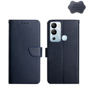 For Infinix Hot 12i Genuine Leather Fingerprint-proof Horizontal Flip Phone Case(Blue) Eurekaonline