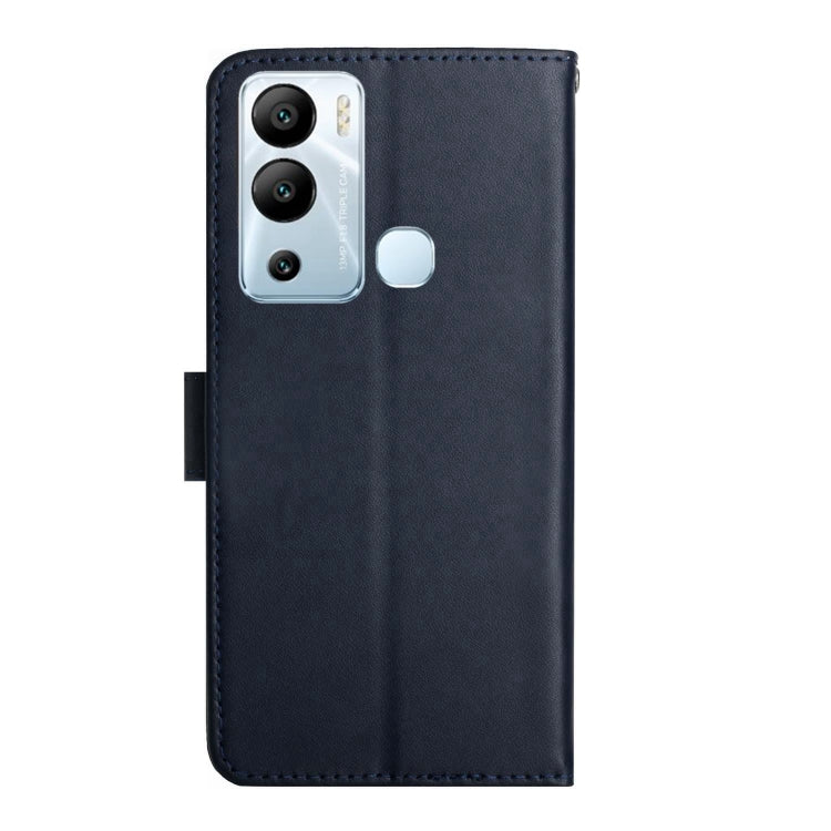 For Infinix Hot 12i Genuine Leather Fingerprint-proof Horizontal Flip Phone Case(Blue) Eurekaonline