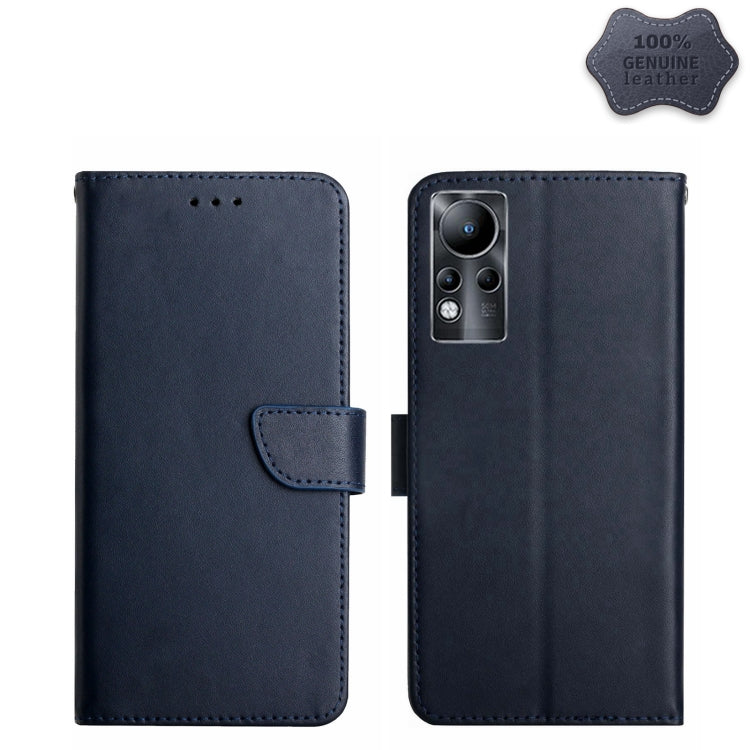 For Infinix Note 11 Genuine Leather Fingerprint-proof Horizontal Flip Phone Case(Blue) Eurekaonline