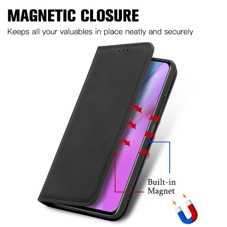 For Infinix Note 11 Retro Skin Feel Magnetic Leather Phone Case(Black) Eurekaonline