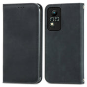 For Infinix Note 11 Retro Skin Feel Magnetic Leather Phone Case(Black) Eurekaonline
