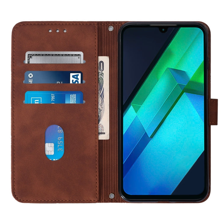 For Infinix Note 12 G96 Crossbody 3D Embossed Flip Leather Phone Case(Brown) Eurekaonline