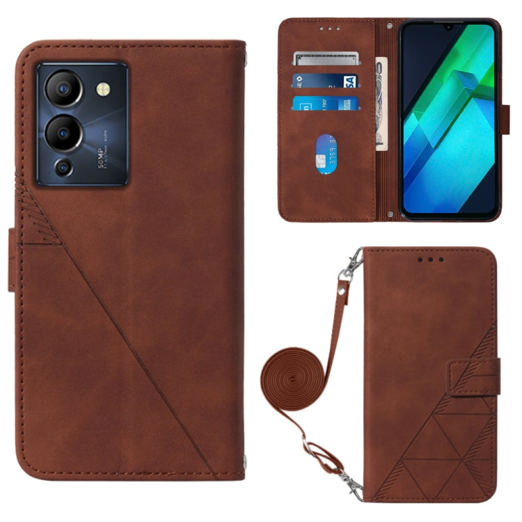 For Infinix Note 12 G96 Crossbody 3D Embossed Flip Leather Phone Case(Brown) Eurekaonline