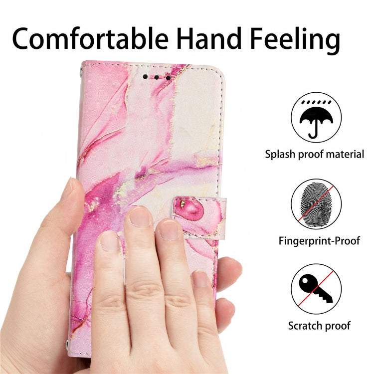 For Infinix Note 12 G96 Crossbody Painted Marble Pattern Leather Phone Case(Rose Gold) Eurekaonline