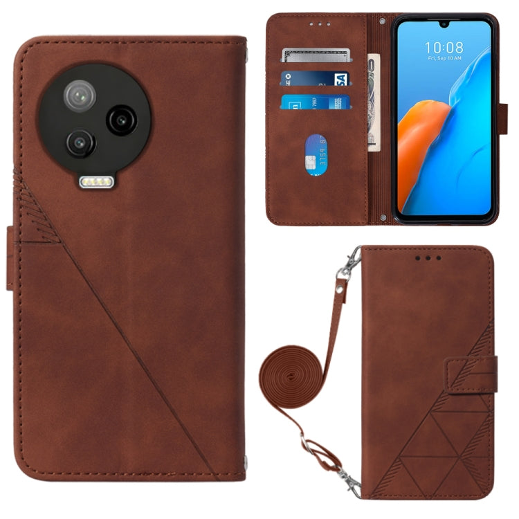 For Infinix Note 12 Pro 4G Crossbody 3D Embossed Flip Leather Phone Case(Brown) Eurekaonline