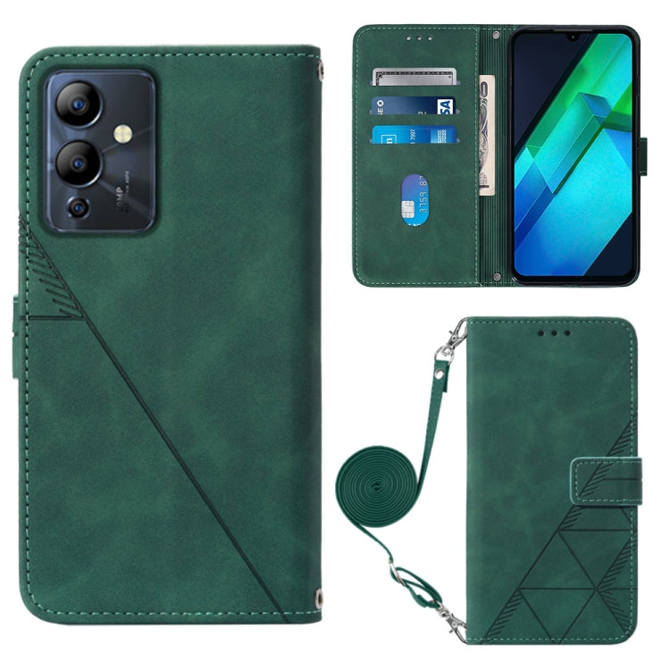 For Infinix Note 12i X6819 Crossbody 3D Embossed Flip Leather Phone Case(Dark Green) Eurekaonline