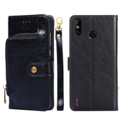 For Infinix Smart 4/X653 Zipper Bag Leather Phone Case(Black) Eurekaonline