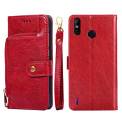 For Infinix Smart 4/X653 Zipper Bag Leather Phone Case(Red) Eurekaonline