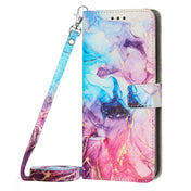 For Infinix Smart 6 Plus Crossbody Painted Marble Pattern Leather Phone Case(Pink Purple) Eurekaonline