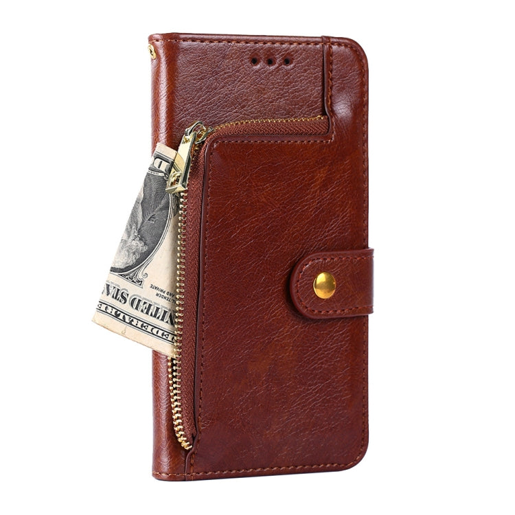 X612 Zipper Bag Leather Phone Case(Brown) Eurekaonline