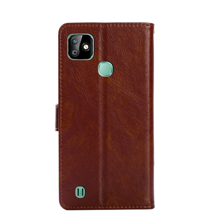 For Infinix Smart HD 2021/X612 Zipper Bag Leather Phone Case(Brown) Eurekaonline