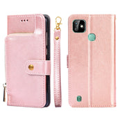 For Infinix Smart HD 2021/X612 Zipper Bag Leather Phone Case(Rose Gold) Eurekaonline