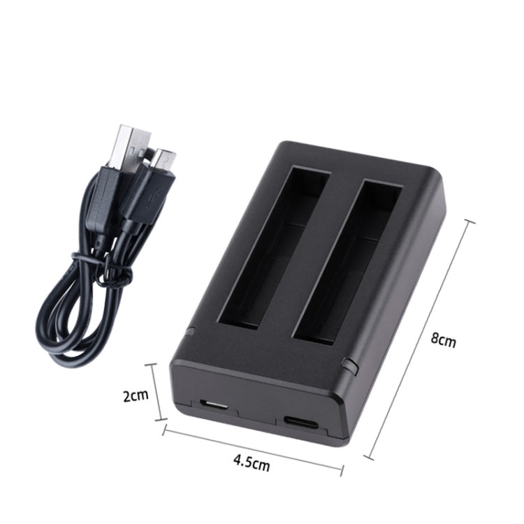 For Insta360 X3 USB Dual Batteries Charger with Cable & Indicator Light (Black) Eurekaonline