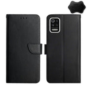 For LG K52 Genuine Leather Fingerprint-proof Flip Phone Case(Black) Eurekaonline