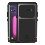 For LG V60 ThinQ 5G LOVE MEI Metal Shockproof Waterproof Dustproof Protective Case with Glass(Black) Eurekaonline