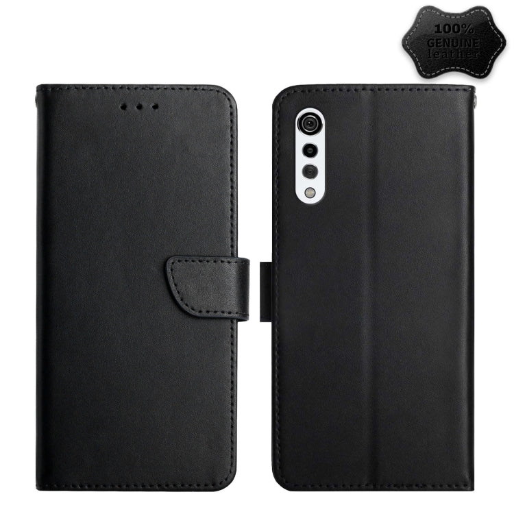 For LG Velvet 2 Pro Genuine Leather Fingerprint-proof Flip Phone Case(Black) Eurekaonline