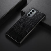 For LG Wing 5G Crocodile Top Layer Cowhide Leather Phone Case(Black) Eurekaonline