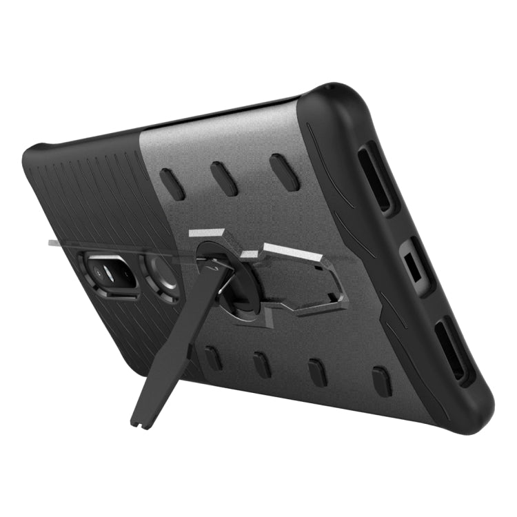 For Lenovo Phab2 Plus Shock-Resistant 360 Degree Spin Sniper Hybrid Case TPU + PC Combination Case with Holder(Black) Eurekaonline