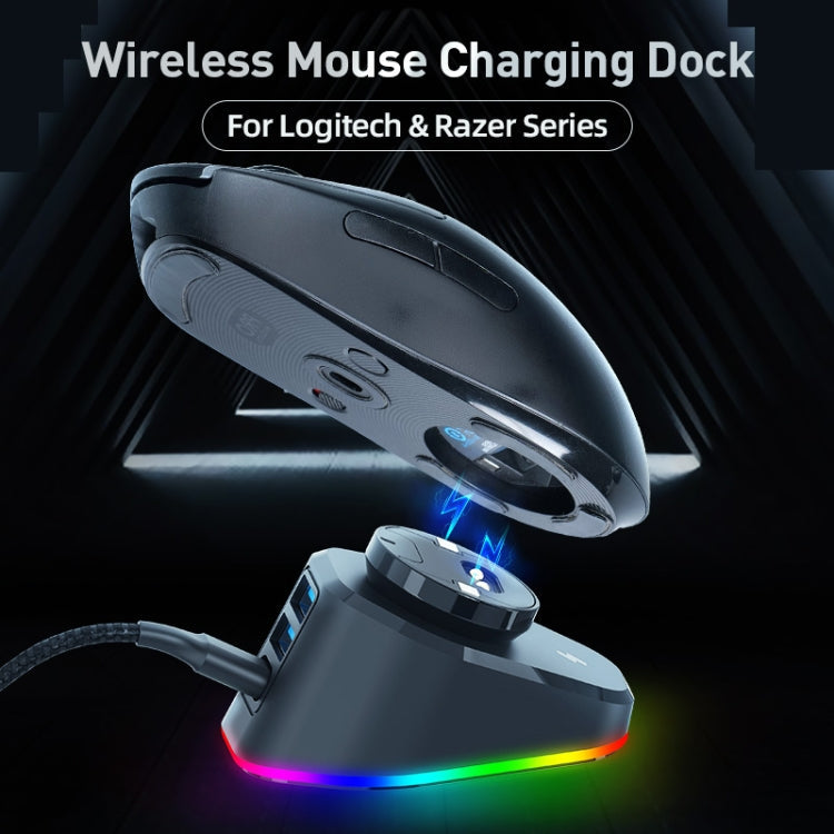 For Logitech G502 / GPW1 / 2 Wireless Mouse Charging Dock Stand Black Stream Eurekaonline
