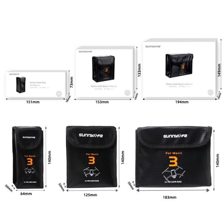 For Mavic 3 Sunnylife M3-DC104 Battery Safe Storage Explosion-proof Bags Eurekaonline