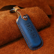 For Mazda Old Style Car Cowhide Leather Key Protective Cover Key Case, Three Keys Version (Blue) Eurekaonline