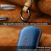 For Mazda Old Style Car Cowhide Leather Key Protective Cover Key Case, Three Keys Version (Blue) Eurekaonline