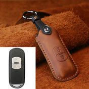 For Mazda Old Style Car Cowhide Leather Key Protective Cover Key Case, Two Keys Version (Brown) Eurekaonline