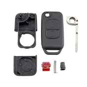 For Mercedes-Benz Car Keys Replacement 2 Buttons Car Key Case with Foldable Key Blade Eurekaonline