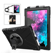 For Microsoft Surface Pro 4 / 5 / 6 / 7 / 7+ Shockproof Colorful Silicone + PC Protective Case with Holder & Hand Strap & Pen Slot(Black) Eurekaonline