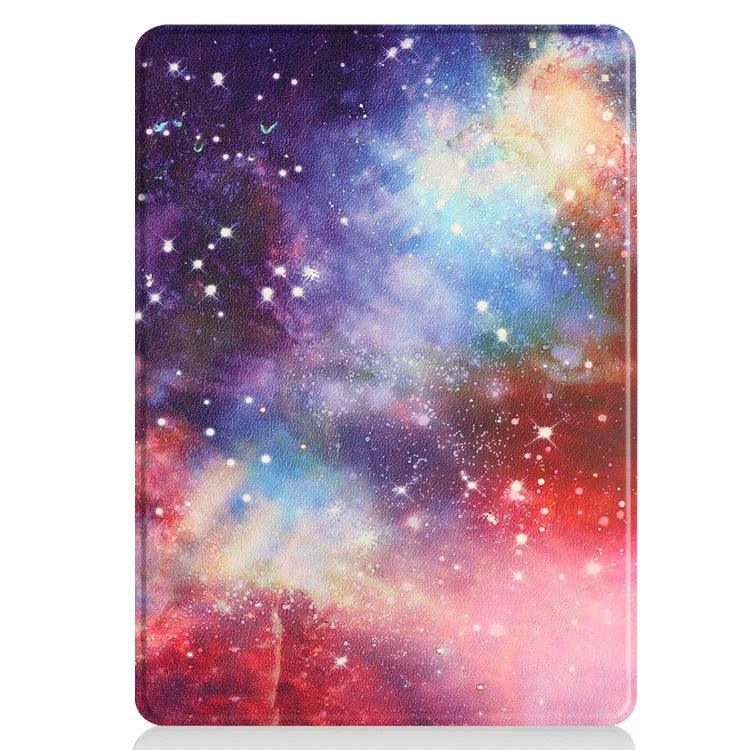 For Microsoft Surface Pro 9 Custer Painted 3-Fold Holder Leather Tablet Case(Milky Way Nebula) Eurekaonline