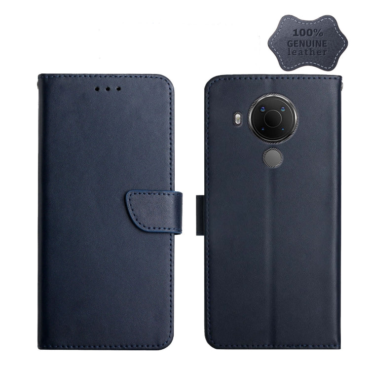 For Nokia 5.4 Genuine Leather Fingerprint-proof Horizontal Flip Phone Case(Blue) Eurekaonline