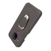 For Nokia 5.4 Ring Holder Litchi Texture Genuine Leather Phone Case(Black) Eurekaonline