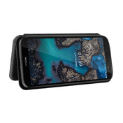 For Nokia C1 Plus Carbon Fiber Texture Horizontal Flip TPU + PC + PU Leather Case with Card Slot(Black) Eurekaonline