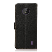 For Nokia C10 / C20 KHAZNEH Side-Magnetic Litchi Genuine Leather RFID Phone Case(Black) Eurekaonline