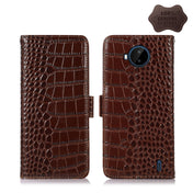 For Nokia C20 Plus Crocodile Top Layer Cowhide Leather Phone Case(Brown) Eurekaonline