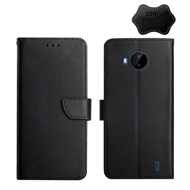 For Nokia C20 Plus Genuine Leather Fingerprint-proof Horizontal Flip Phone Case(Black) Eurekaonline