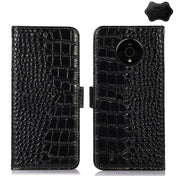 For Nokia C200 Crocodile Top Layer Cowhide Leather Phone Case(Black) Eurekaonline