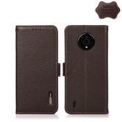For Nokia C200 KHAZNEH Side-Magnetic Litchi Genuine Leather RFID Phone Case(Brown) Eurekaonline