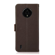 For Nokia C200 KHAZNEH Side-Magnetic Litchi Genuine Leather RFID Phone Case(Brown) Eurekaonline