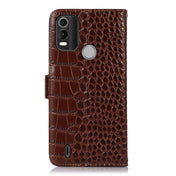 For Nokia C21 Plus Crocodile Top Layer Cowhide Leather Phone Case(Brown) Eurekaonline