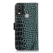 For Nokia C21 Plus Crocodile Top Layer Cowhide Leather Phone Case(Green) Eurekaonline