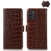 For Nokia G100 Crocodile Top Layer Cowhide Leather Phone Case(Brown) Eurekaonline