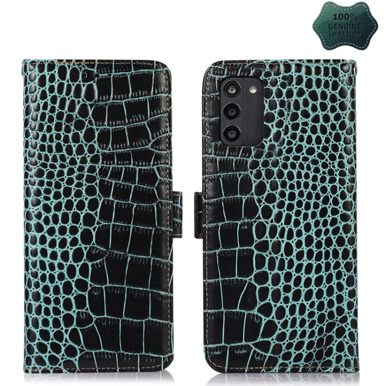 For Nokia G100 Crocodile Top Layer Cowhide Leather Phone Case(Green) Eurekaonline